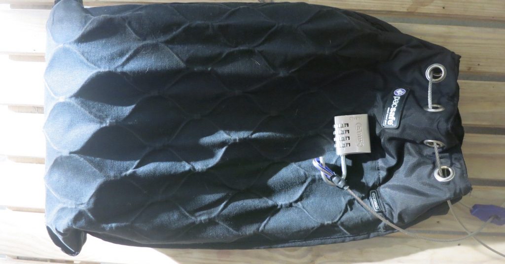 PacSafe bag and lock